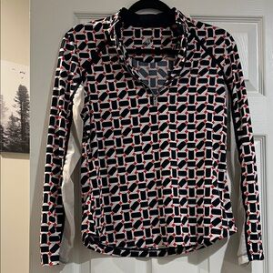 Tail Women's Graphic Golf Shirt - Navy Blue Red, White